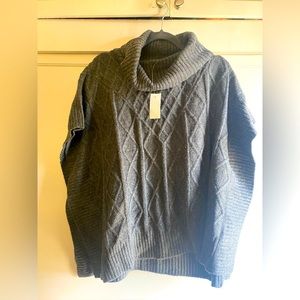 Loft Stitchy Turtleneck Poncho NWT